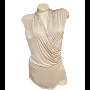 LAmade Tan Surplice Top Small NWT New